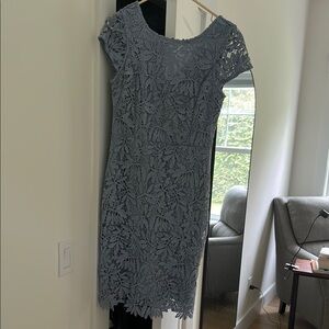 Lulu's Gray Sheath Maxi Dress with Cap Sleeves
